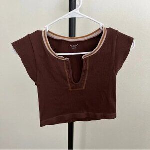 Urban Outfitters Out From Under Go For Gold Brown Seamless Crop Top